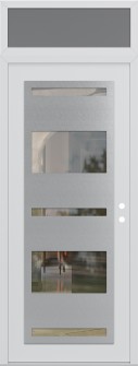 Diamond C10 36" x 96" white/white clear Glass Panel stainless steel LHI with Transom frosted Glass