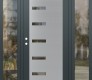 Modern Steel Front Door Diamond C8 68" x 80" anthracite/anthracite clear Glass Panel stainless steel RHI with 2 Sidelites clear Glass