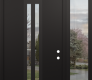 DIAMOND A8 52" X 96" BLACK/BLACK CLEAR GLASS PANEL BLACK RHI WITH SIDELITE AND TRANSOM CLEAR GLASS