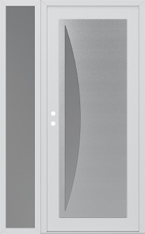 Diamond C13 52" x 80" white/white frosted Glass Panel stainless steel RHI with Sidelite frosted Glass