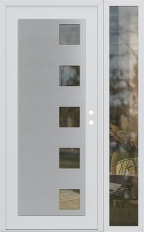 Diamond C5 48" x 80" white/white clear Glass Panel stainless steel LHI with Sidelite clear Glass