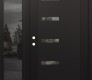 Modern Steel Front Door Diamond C8 50" x 80" black/black clear Glass Panel black RHI with Sidelite mirrored Glass