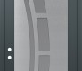 Modern Steel Front Door Diamond C12 36" x 96" anthracite/anthracite frosted Glass Panel stainless steel RHI with Transom frosted Glass
