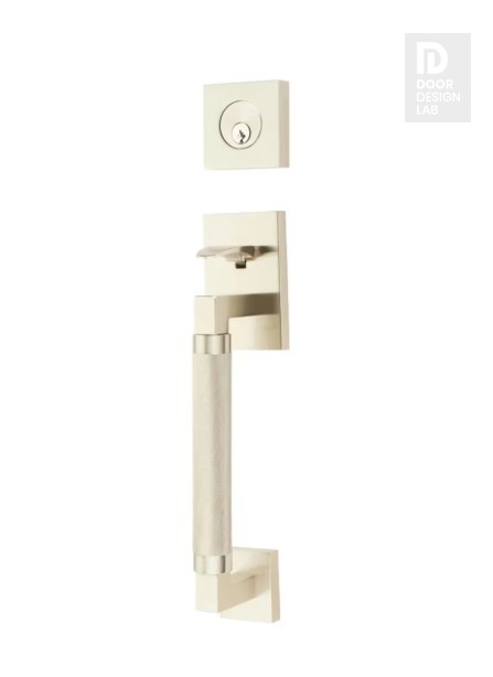 EMTEK HERCULES KNURLED SECTIONAL SINGLE CYLINDER KEYD 4217 SATIN NICKEL US15 for Steel Front Doors
