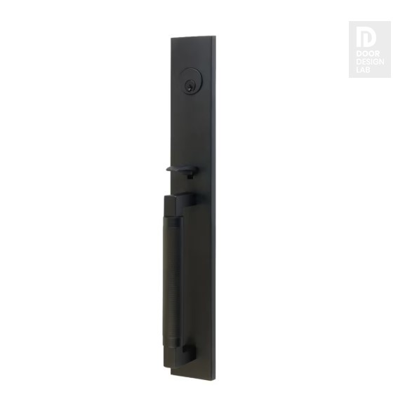 EMTEK HERCULES KNURLED FULL LENGTH DUMMY 4209 FLAT BLACK US19 for Steel Front Doors