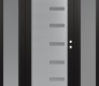 Modern Steel Front Door Diamond C8 60" x 80" black/white frosted Glass Panel stainless steel LHI with 2 Sidelites frosted Glass