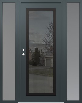 Diamond C1 68" x 80" anthracite/anthracite mirrored Glass Panel black RHI with 2 Sidelites frosted Glass