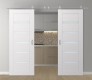 DOUBLE BARN DOOR AVON 07-04 VETRO SNOW WHITE 72" X 96" X 1 3/4" STAINLESS STEEL HARDWARE
