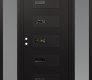 Modern Steel Front Door Diamond D7 60" x 80" black/black mirrored Glass Panel black RHI with 2 Sidelites frosted Glass