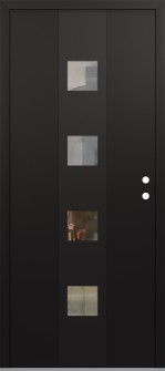 DIAMOND A12 36" X 80" BLACK/BLACK CLEAR GLASS PANEL BLACK LHI