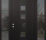 DIAMOND A13 64" X 96" BLACK/BLACK MIRRORED GLASS PANEL BLACK LHI WITH 2 SIDELITES AND TRANSOM MIRRORED GLASS