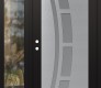 Modern Steel Front Door Diamond C12 50" x 80" black/white frosted Glass Panel stainless steel RHI with Sidelite clear Glass