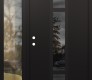 Modern Steel Front Door DIAMOND A9 52" X 80" BLACK/BLACK MIRRORED GLASS PANEL BLACK RHI WITH SIDELITE CLEAR GLASS