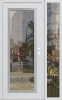 Diamond C1 50" x 80" white/white clear Glass Panel stainless steel LHI with Sidelite clear Glass