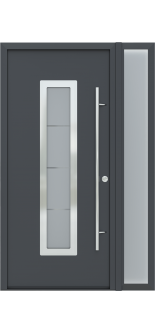 MODERN FRONT STEEL DOOR ARGOS ANTRACIT/WHITE 49 1/4" X 81 11/16" LHI + SIDELITE RIGHT