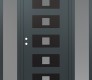 Modern Steel Front Door Diamond D8 64" x 80" anthracite/anthracite frosted Glass Panel black RHI with 2 Sidelites frosted Glass