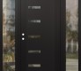 Modern Steel Front Door Diamond C8 60" x 80" black/black clear Glass Panel black RHI with 2 Sidelites clear Glass