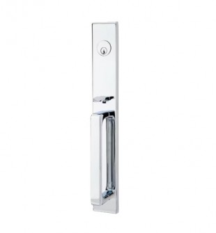 EMTEK LAUSANNE DOUBLE CYLINDER KEYD 4829 POLISHED CHROME US26