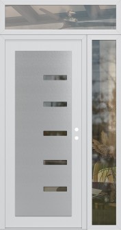 Diamond C8 48" x 96" white/white clear Glass Panel stainless steel LHI with Sidelite and Transom clear Glass