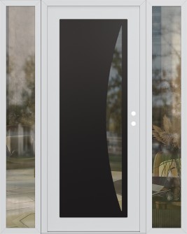 Diamond C13 60" x 80" white/white clear Glass Panel black LHI with 2 Sidelites clear Glass