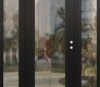 Modern Steel Front Door Diamond C1 68" x 80" black/black clear Glass Panel black LHI with 2 Sidelites clear Glass