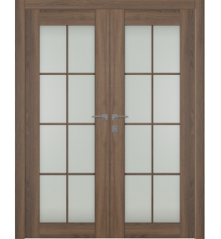 Avon 8 Lite Vetro Pecan Nutwood Double doors