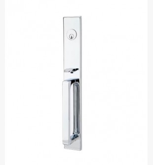 EMTEK LAUSANNE SINGLE CYLINDER KEYD 4819 POLISHED CHROME US26