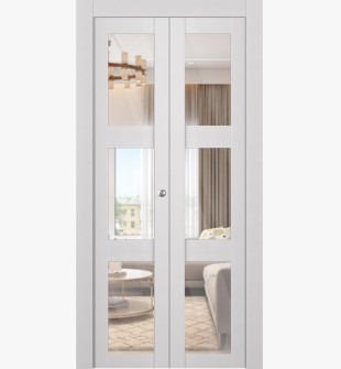 Palladio 3 Lite Clear Vetro Bianco Noble Bi-folding doors
