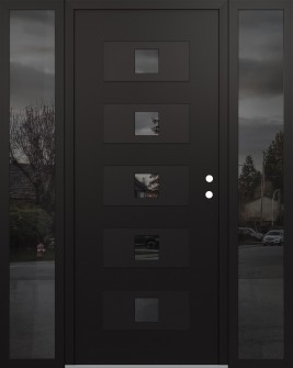 Diamond D8 60" x 80" black/black mirrored Glass Panel black LHI with 2 Sidelites mirrored Glass