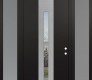 DIAMOND A2 68" X 96" BLACK/BLACK CLEAR GLASS PANEL STAINLESS STEEL RHI WITH 2 SIDELITES AND TRANSOM FROSTED GLASS