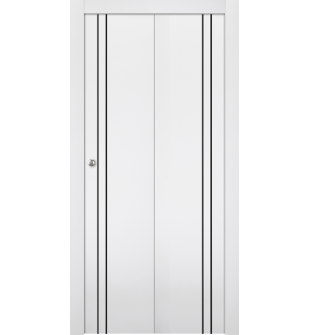 Optima 2V Black Snow White Bi-folding doors