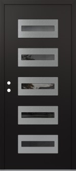 Diamond D4 36" x 80" black/black mirrored Glass Panel stainless steel RHI