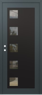 Diamond C5 36" x 80" anthracite/anthracite clear Glass Panel black RHI