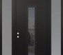 DIAMOND A11 64" X 96" BLACK/BLACK MIRRORED GLASS PANEL BLACK LHI WITH 2 SIDELITES AND TRANSOM FROSTED GLASS