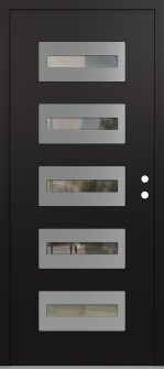 Diamond D4 36" x 80" black/black clear Glass Panel stainless steel LHI