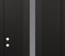 Modern Steel Front Door DIAMOND A2 36" X 96" BLACK/WHITE FROSTED GLASS PANEL BLACK RHI WITH TRANSOM MIRRORED GLASS