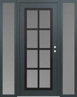 Diamond C16 60" x 80" anthracite/anthracite frosted Glass Panel black LHI with 2 Sidelites frosted Glass