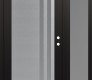 Modern Steel Front Door Diamond C6 50" x 80" black/white frosted Glass Panel stainless steel LHI with Sidelite frosted Glass