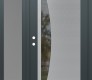 Modern Steel Front Door Diamond C13 52" x 80" anthracite/anthracite clear Glass Panel stainless steel RHI with Sidelite frosted Glass