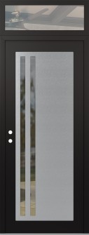 Diamond C6 36" x 96" black/black clear Glass Panel stainless steel RHI with Transom clear Glass