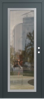 Diamond C1 36" x 80" anthracite/anthracite clear Glass Panel stainless steel LHI