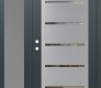 Modern Steel Front Door Diamond C11 52" x 80" anthracite/anthracite clear Glass Panel stainless steel RHI with Sidelite frosted Glass