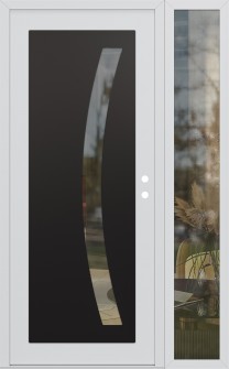 Diamond C4 48" x 80" white/white clear Glass Panel black LHI with Sidelite clear Glass