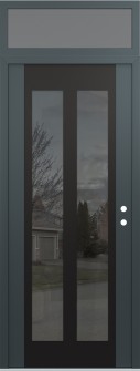 Diamond C14 36" x 96" anthracite/anthracite mirrored Glass Panel black LHI with Transom frosted Glass