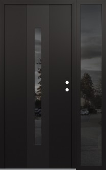 DIAMOND A2 52" X 80" BLACK/BLACK MIRRORED GLASS PANEL BLACK LHI WITH SIDELITE MIRRORED GLASS