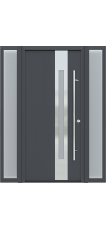 MODERN FRONT STEEL DOOR ZEPHYR ANTRACIT/WHITE 61 1/16" X 81 11/16" LHI + SIDELITE LEFT/RIGHT