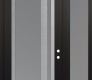 Modern Steel Front Door Diamond C15 50" x 96" black/white frosted Glass Panel stainless steel LHI with Sidelite and Transom frosted Glass