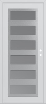 Diamond C9 36" x 80" white/white frosted Glass Panel stainless steel LHI