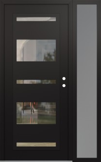 Diamond C10 48" x 80" black/black clear Glass Panel black LHI with Sidelite frosted Glass