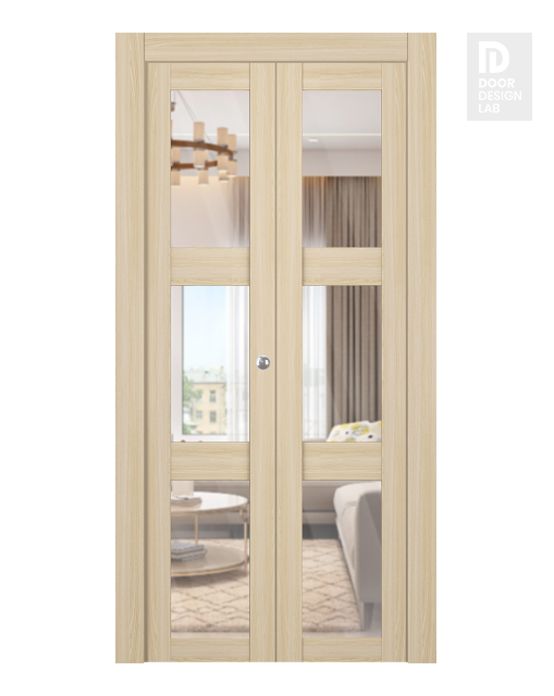 Avon 3 Lite Clear Vetro Loire Ash Bi-folding doors